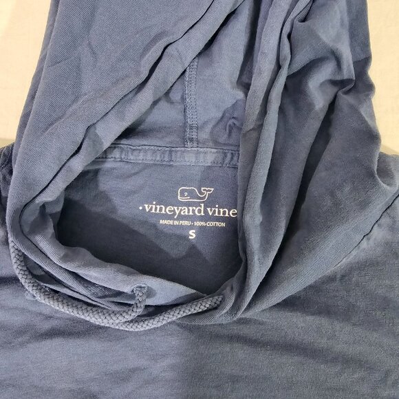 Vineyard Vines Mens American Flag Whale Hoodie Long Sleeve Blue Cotton Size S - Picture 5 of 7